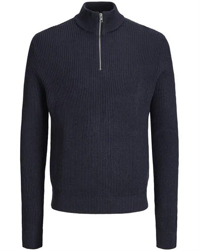 Jack & Jones - JJPannel Knit Half Zip - Navy Blazer